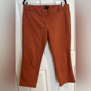 J.Crew Cropped Chino Pants in rust/red color